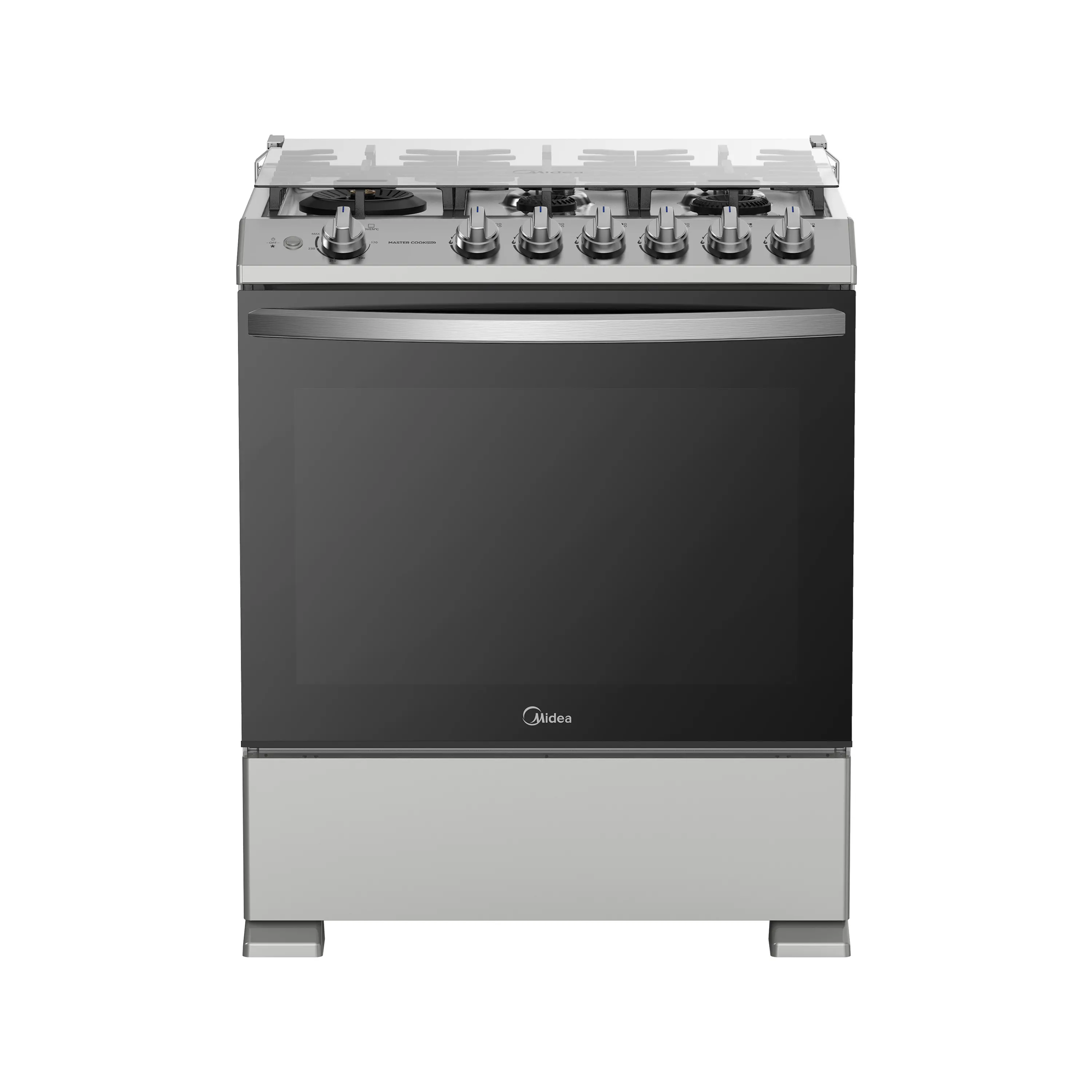 MIDEA ESTUFA DE 30 PULGADAS C/CAPELO CUBIERTA DE ACERO INOX.