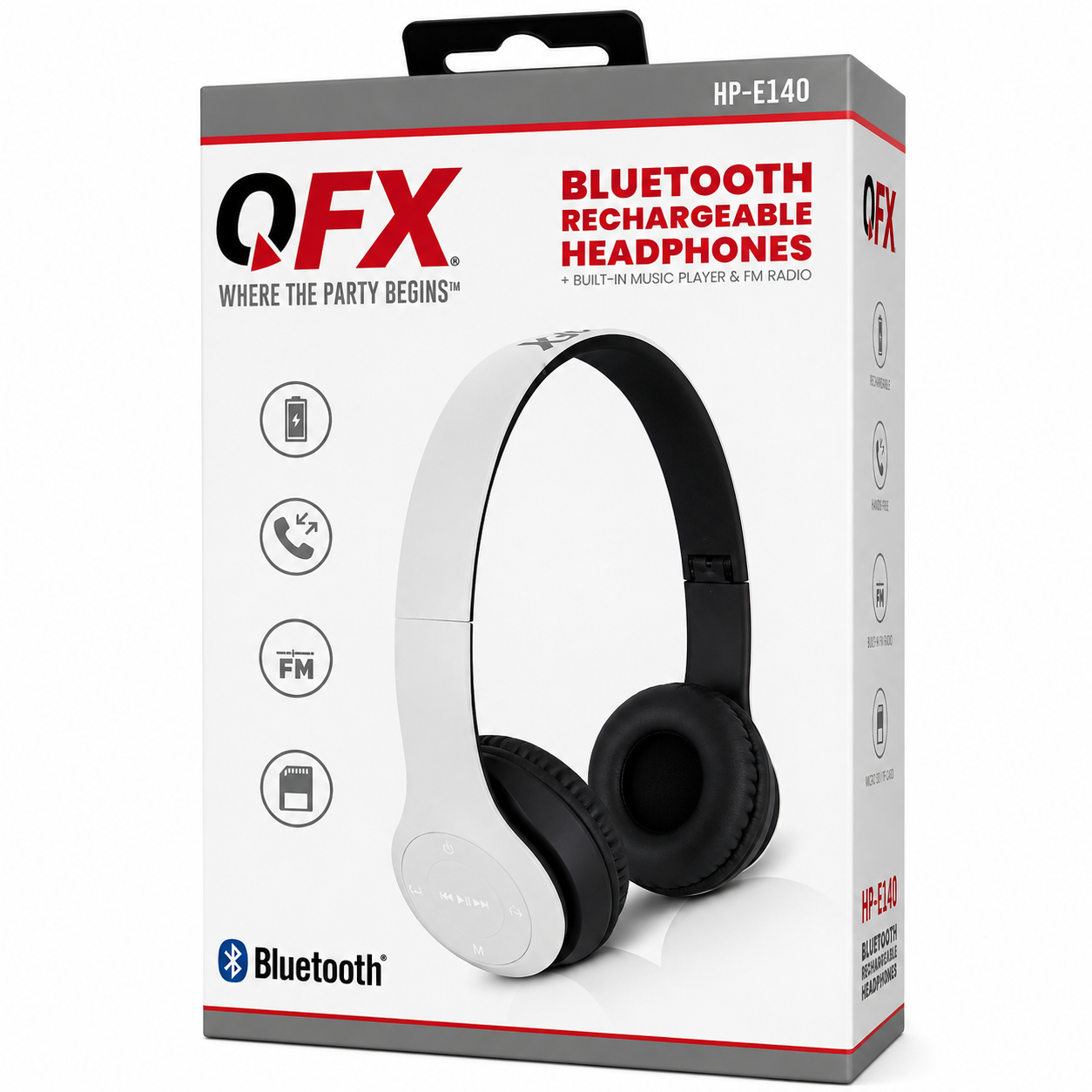 QFX AUDIFONO BLUETOOTH BLANCO