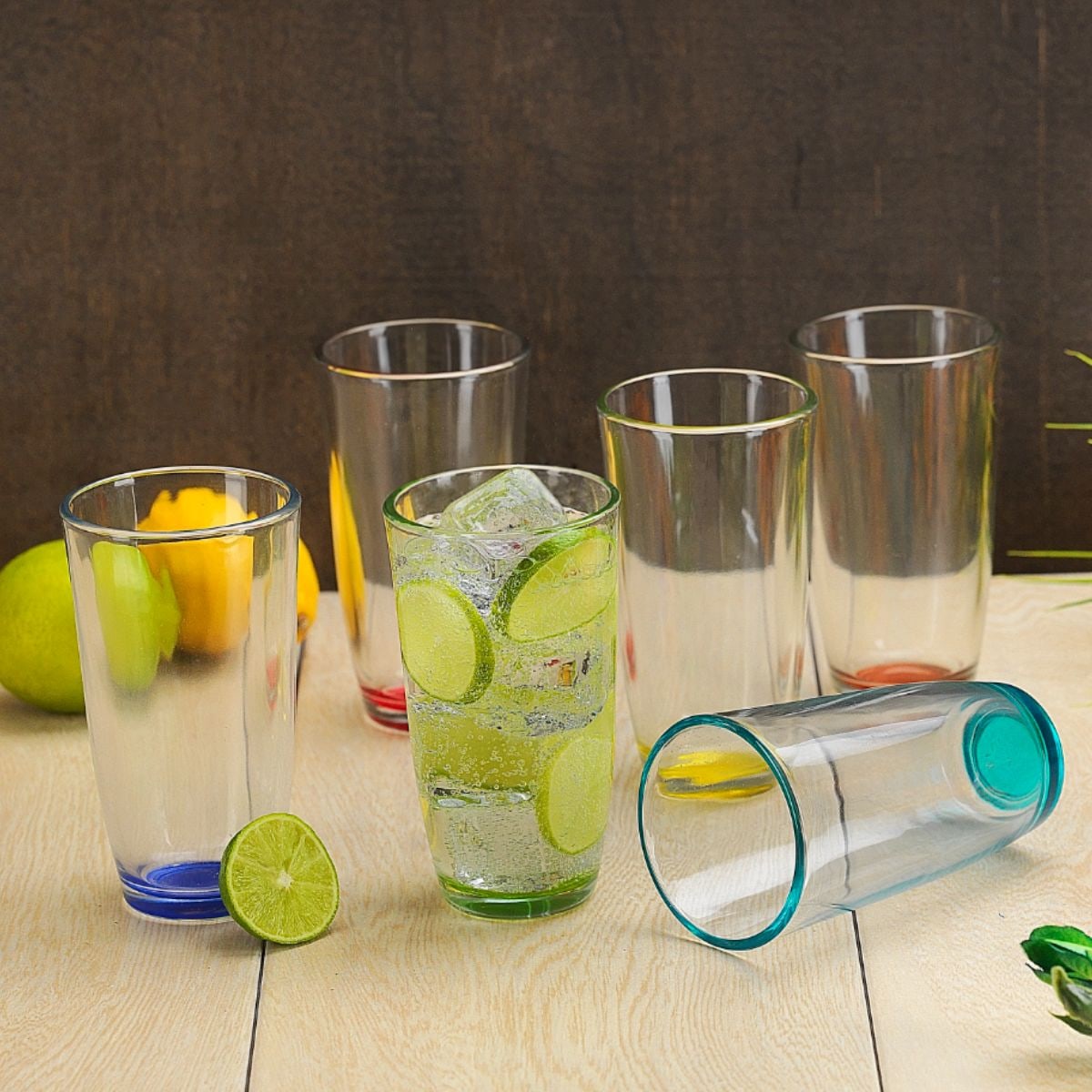 SANTA E JUEGO DE 6 VASOS ATOM COLORES