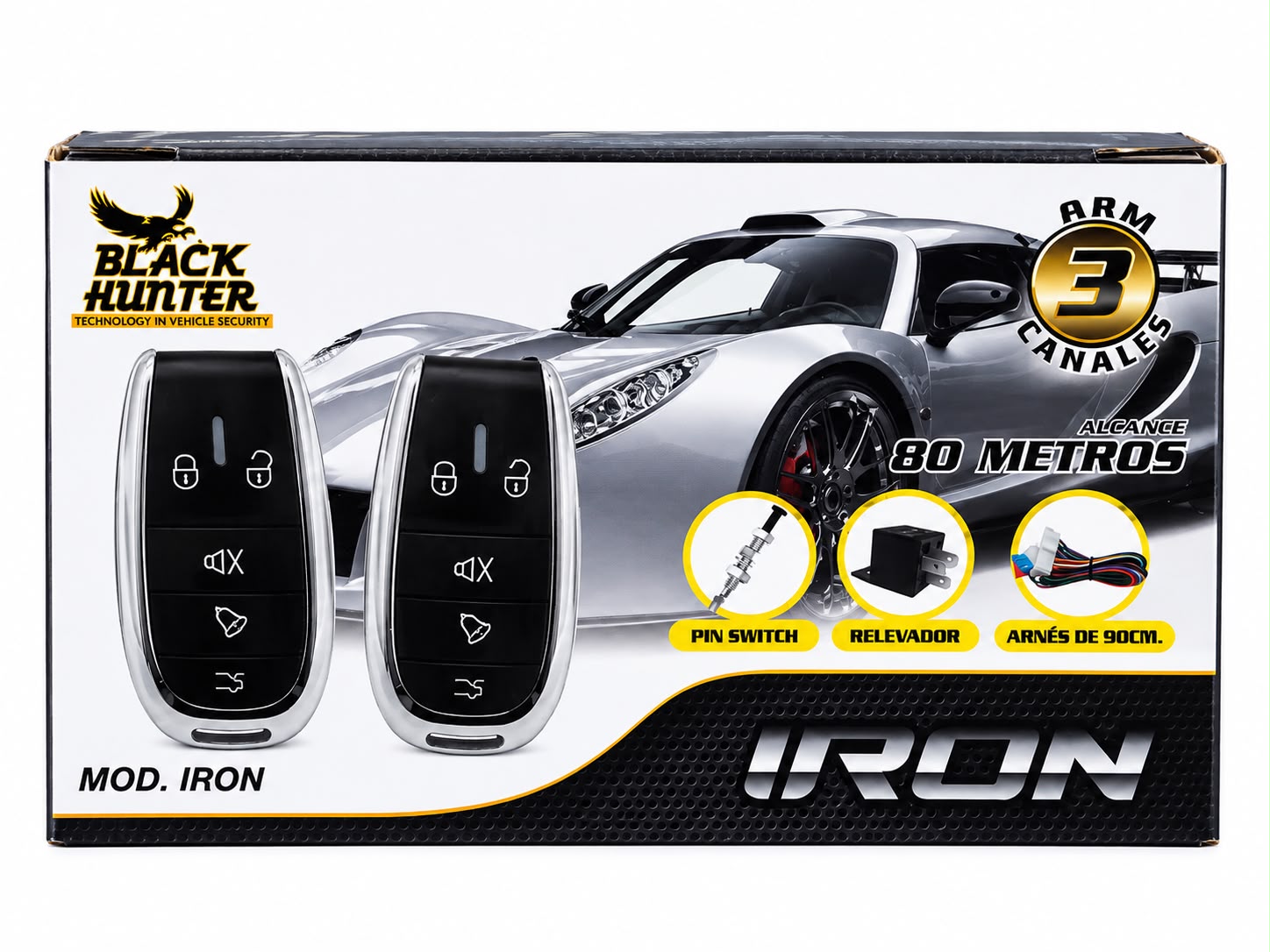 BLACK HUNTER ALARMA P/CARRO IRON