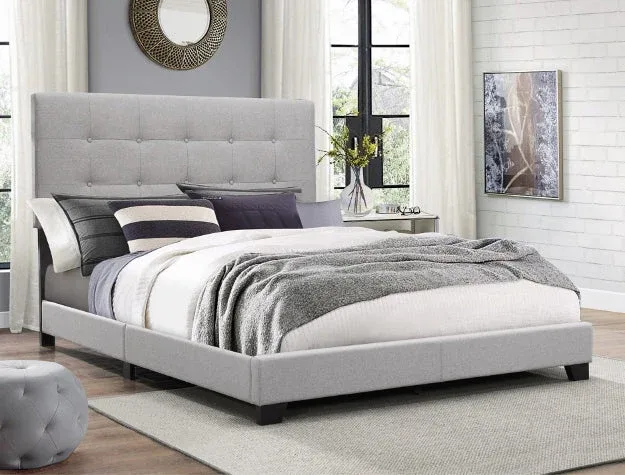 CROWN MARK CAMA QUEEN DE MADERA TAPIZADA