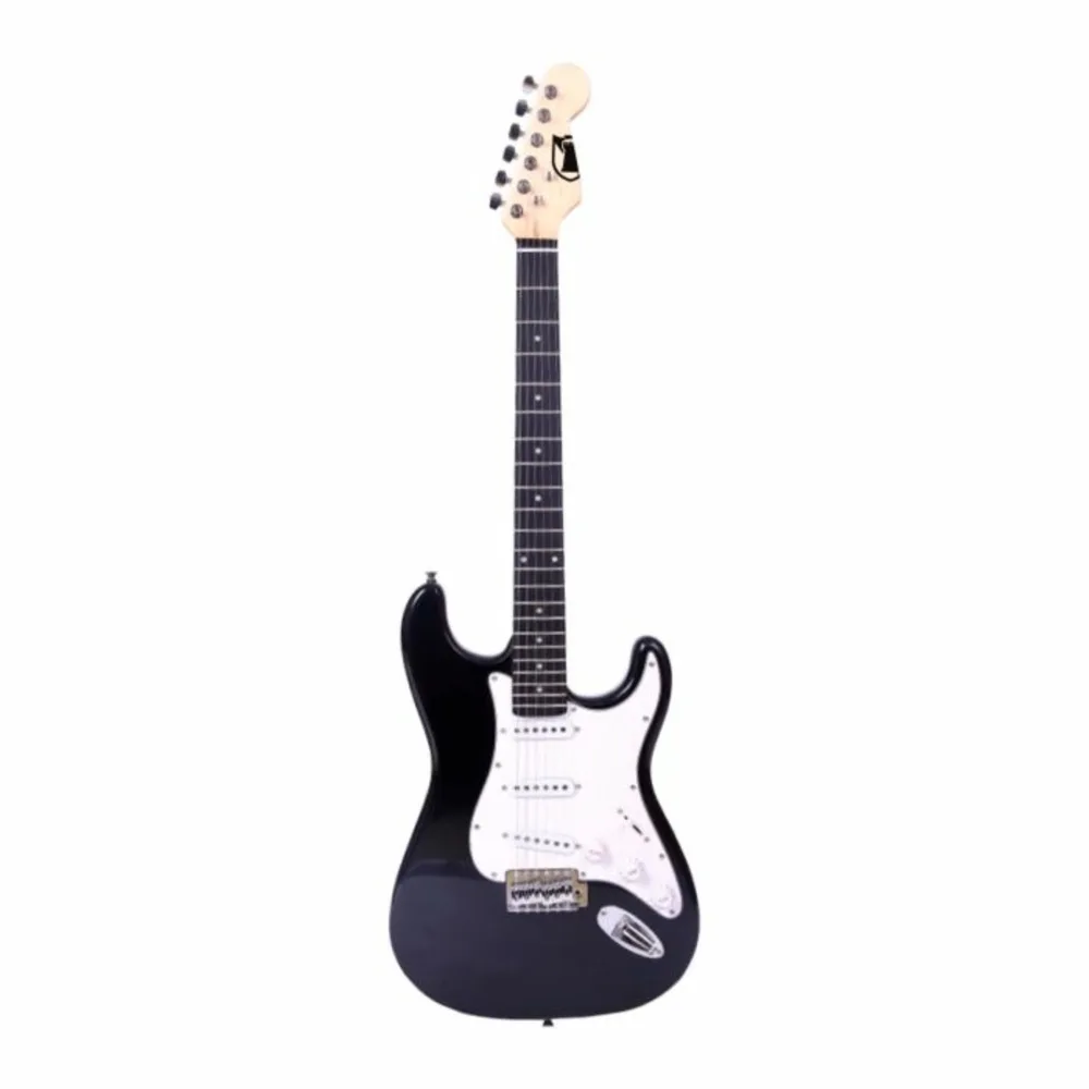 KAISER  GUITARRA  ELECTRICA  STRATOCASTER 39´´  DE MADERA  NEGRO Y BLANCO