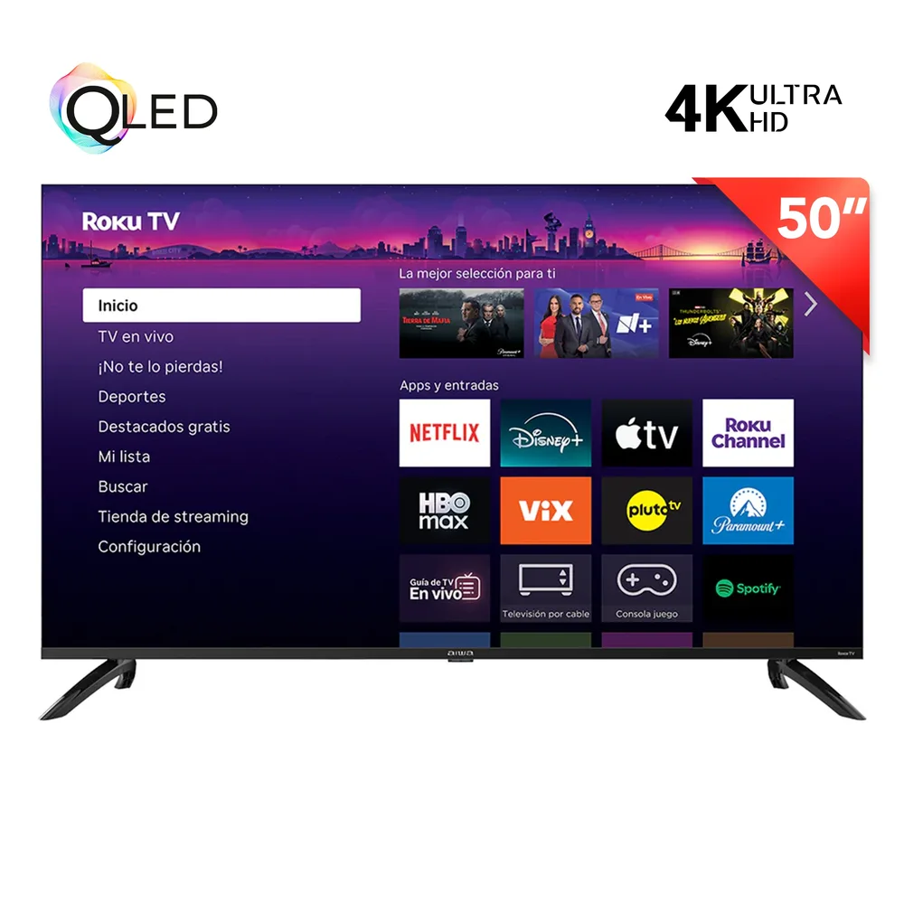AIWA PANTALLA SMART TV, ROKU LED UHD (4K) 50 PULGADAS / Q LED