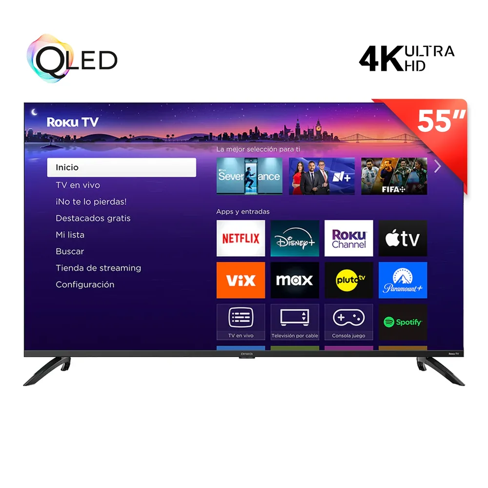 AIWA PANTALLA SMART TV, ROKU LED UHD (4K) 55 PULGADAS / Q LED