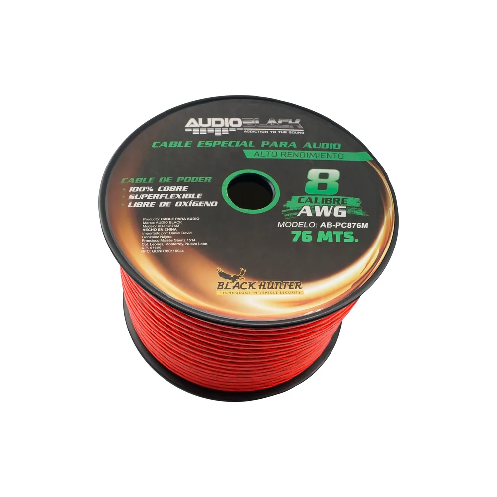 AUDIO BLACK CABLE DE CORRIENTE CALIBRE 18 100M