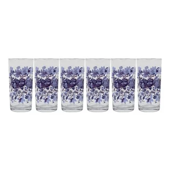 CRISA JUEGO DE 6 VASOS FLORES TITA