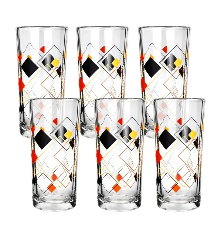 CRISA JUEGO DE 6 VASOS ROMBOS