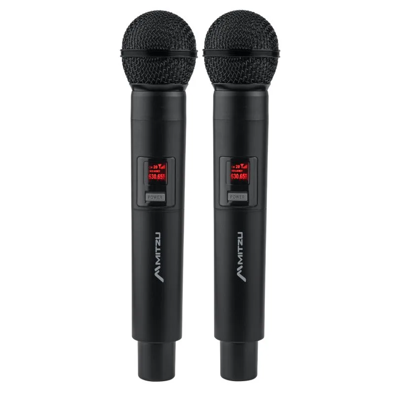 MITZU MICROFONOS INALAMBRICOS 2 CH 20M DE ALCANCE NEGRO