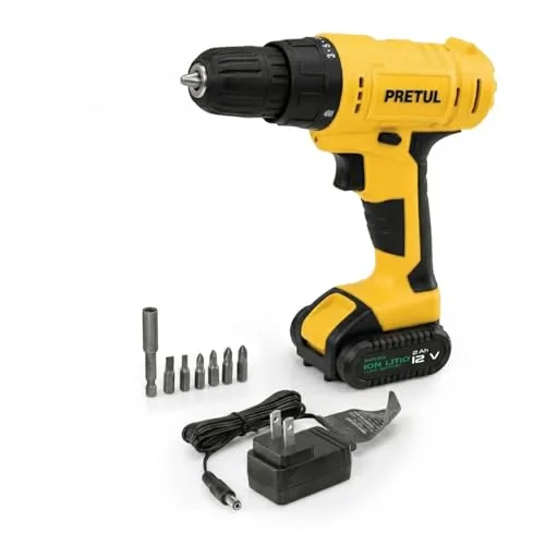 PRETUL TALADRO INALAMBRICO, BATERIA ION L. 12V